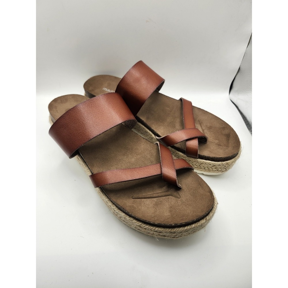 Madden Girl NATURAL CANVAS Women's Marccyy Bone Fab Platform Sandals, US 9